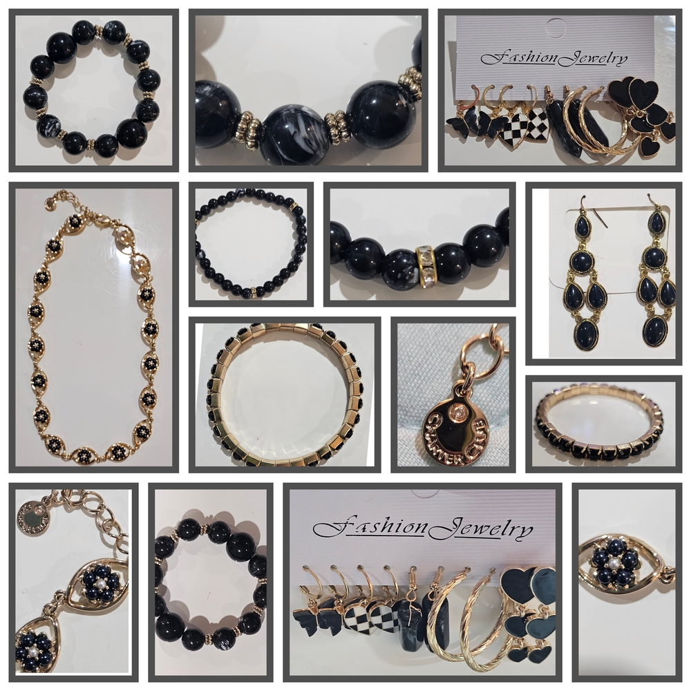Charter Club &‎ Black/Gold Fashion Jewelry Bundle - 6 Piece SET NWOT Macy's